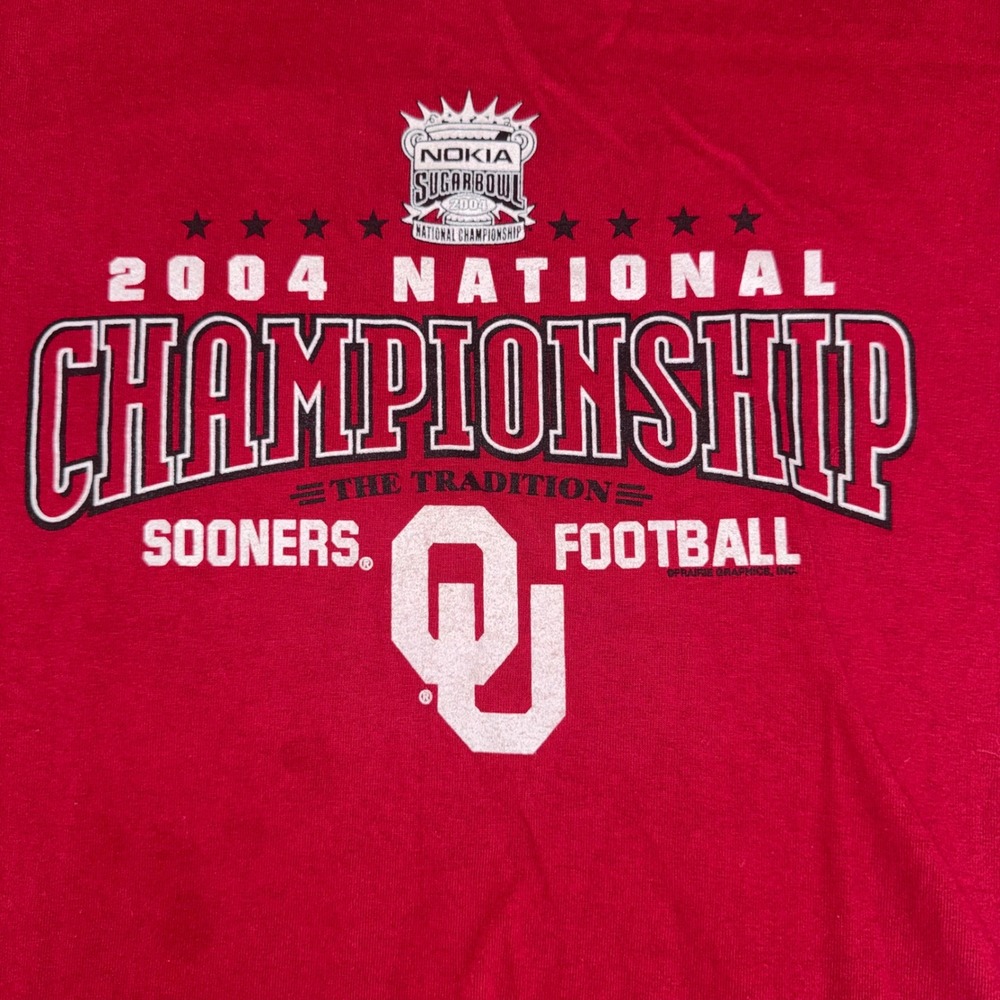 Vintage Oklahoma Sooners 2004 Sugar Bowl National Championship T-Shirt XXL Red